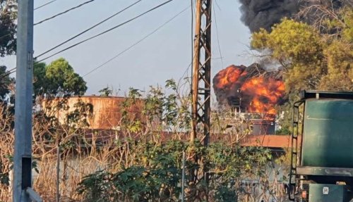 حريق هائل في منشأة الزهراني النفطية جنوبي لبنان
