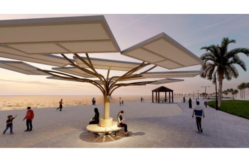 تدشين مشروع أشجار الطاقة الشمسية لتطوير ساحل عسكر واستغلال الطاقة المتجددة